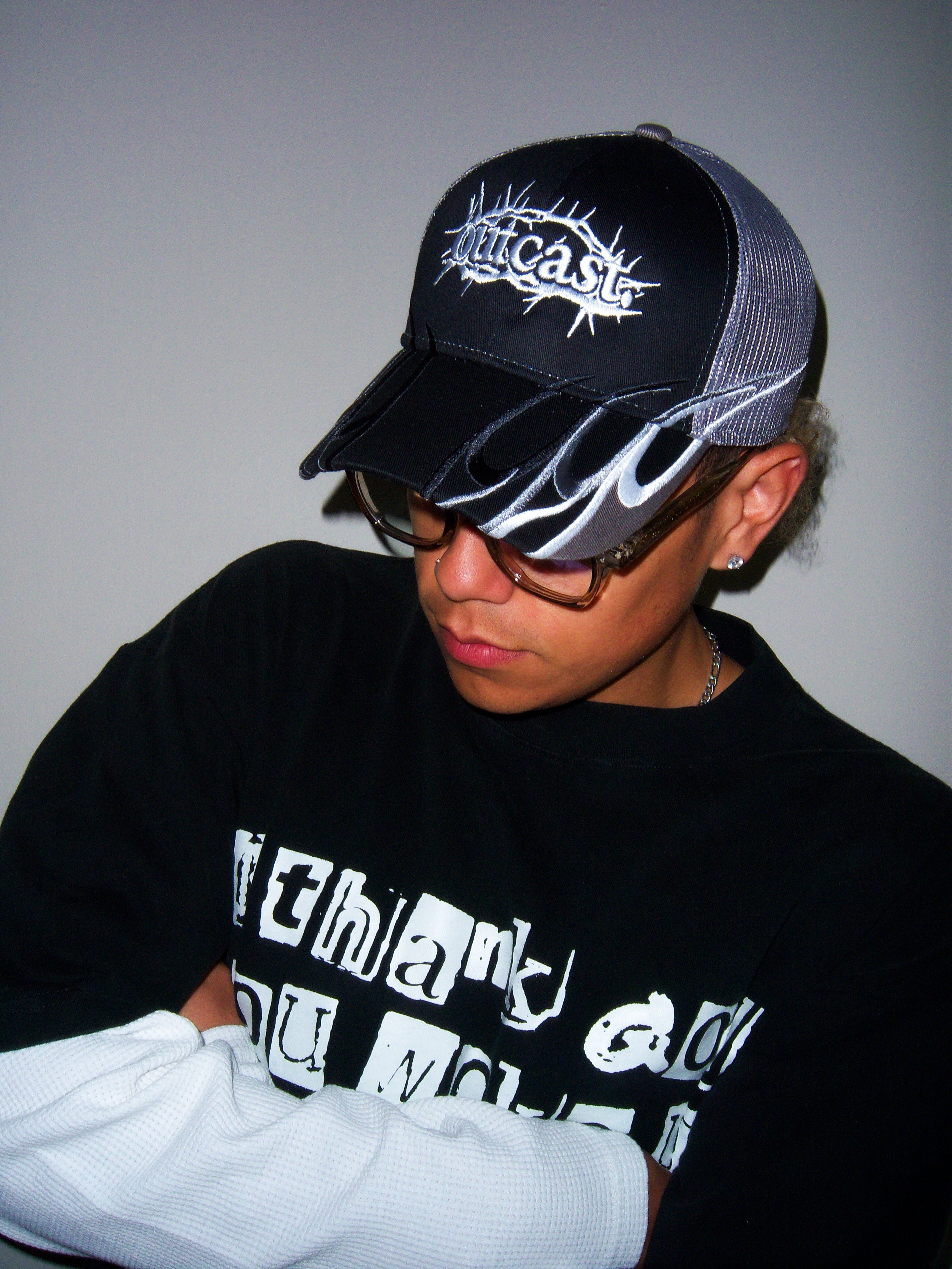 "CROWN OF THORNS" FLAME HAT BLACK