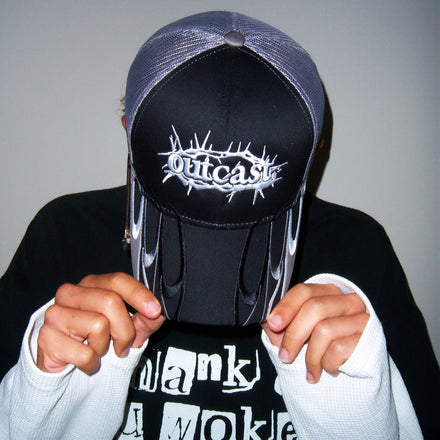 "CROWN OF THORNS" FLAME HAT BLACK
