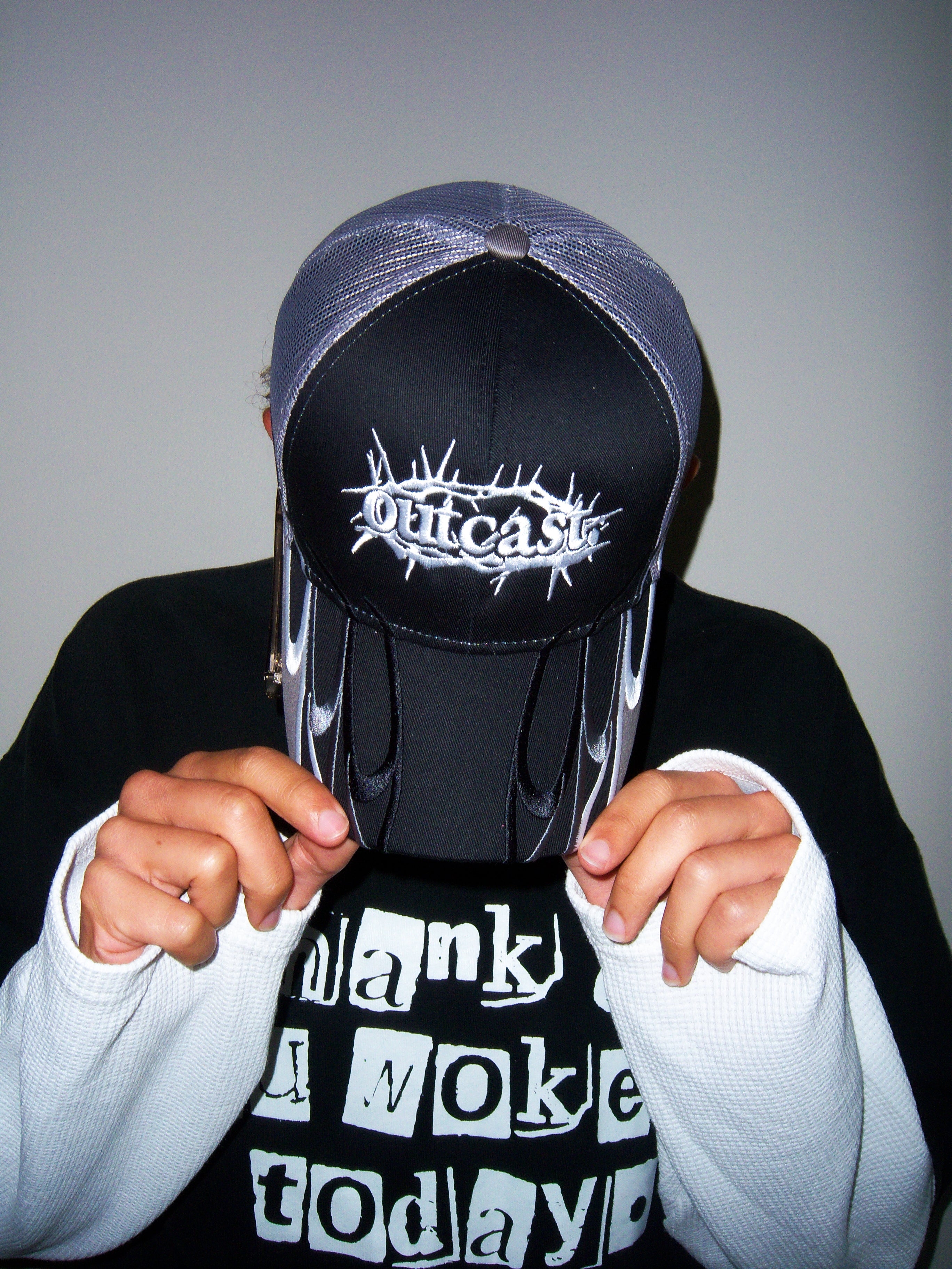 "CROWN OF THORNS" FLAME HAT BLACK