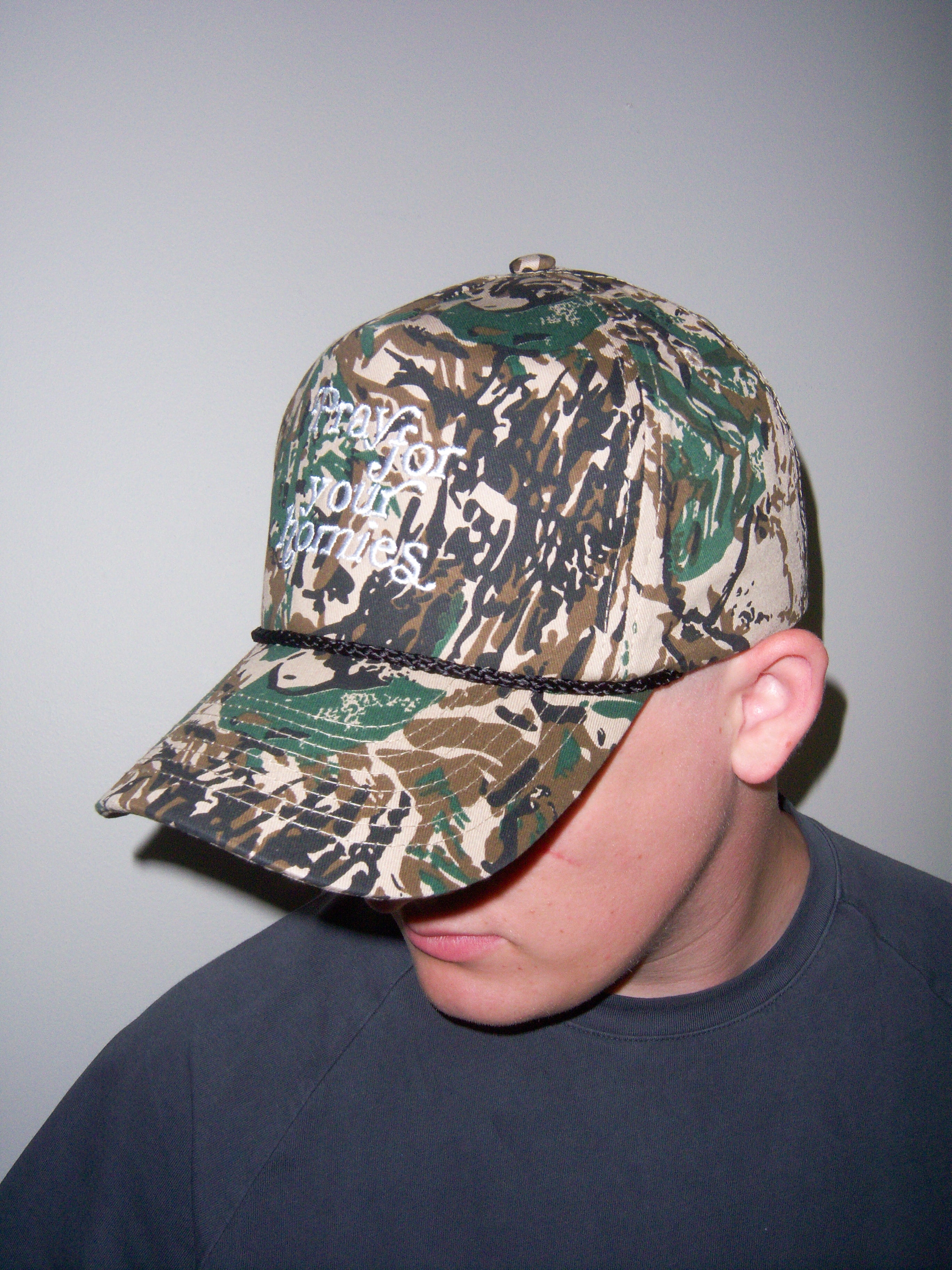 "PRAY FOR YOUR HOMIES" CAMO HAT