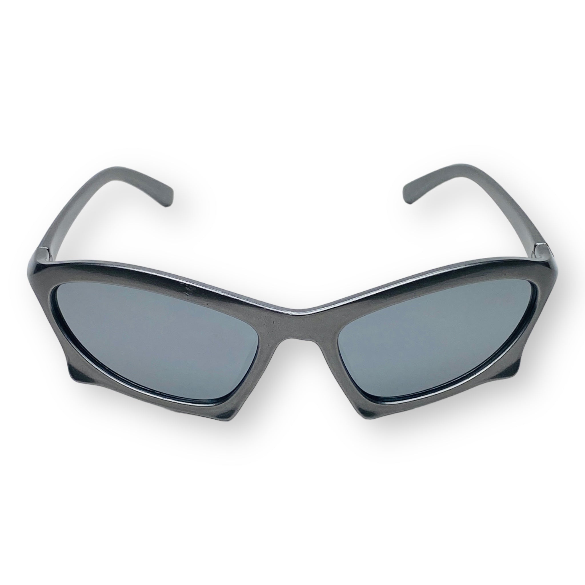 METALIC GREY Y2K GLASSES